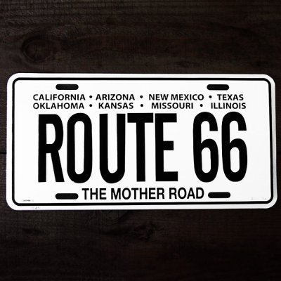 画像1: ルート66 8州 ライセンスプレート マザーロード/The Mother Road Route 66 Metal License Plate