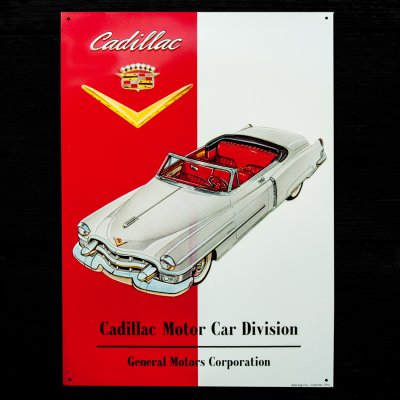 画像1: キャデラック GM ゼネラルモーターズ エンボス ティンサイン メタルサイン 看板/Cadillac Motor Car Division General Motors Corporation Embossed Metal Sign 