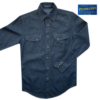 画像1: ペンドルトン ウエスタンヨーク デニム シャツ（デニムブルー）/Pendleton Denim Snap Shirt(Denim Blue)