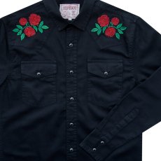 画像2: スナップフロント ウエスタンシャツ（ブラック・レッドローズ刺繍）/Desperado Long Sleeve Western Shirt(Black/Red Rose) (2)