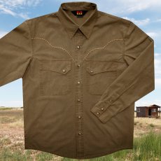 画像1: ウォッシュド フィールド シャツ（タバコブラウン）XS（身幅56cm）L（身幅62cm）/Kakadu Washed Field Shirt(Tobacco) (1)