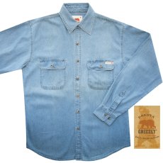 画像1: ダコタ グリズリー デニム シャツ（長袖） M（身幅58cm）/Dakota Grizzly Long Sleeve Denim Shirt(Mid Wash) (1)