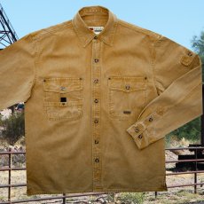 画像1: 12 oz ウォッシュド グラベル コットンキャンバス フィールド シャツ マスタード （身幅60cm・62cm）/Kakadu Washed Gravel Canvas Field Shirt(Mustard) (1)