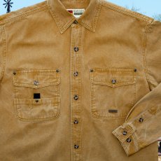 画像3: 12 oz ウォッシュド グラベル コットンキャンバス フィールド シャツ マスタード （身幅60cm・62cm）/Kakadu Washed Gravel Canvas Field Shirt(Mustard) (3)