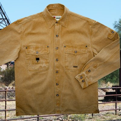 画像3: 12 oz ウォッシュド グラベル コットンキャンバス フィールド シャツ マスタード （身幅60cm・62cm）/Kakadu Washed Gravel Canvas Field Shirt(Mustard)