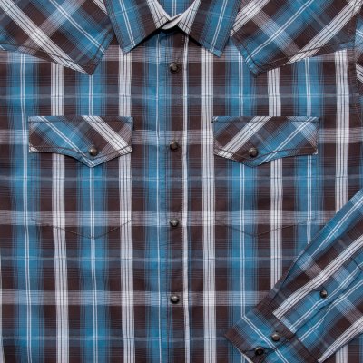 画像2: ウエスタンシャツ ブルー プラッド（長袖）S/Long Sleeve Snap Western Shirt(Blue Plaid)