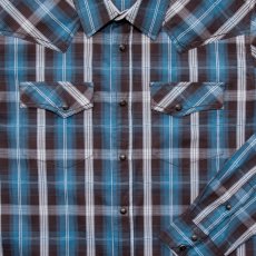 画像2: ウエスタンシャツ ブルー プラッド（長袖）S/Long Sleeve Snap Western Shirt(Blue Plaid) (2)