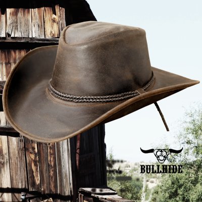 画像1: ブルハイド レザー カウボーイ ハット あごひも付き（ラスト）L（ハットサイズ 59cm〜62cm）/Bullhide Hilltop Genuine Leather Cowboy Hat(Rust)