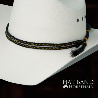 画像1: ホースヘアー 馬毛 ウエスタン ハット バンド（ブラック・イエロー・ナチュラル）/Horse Hair Hat Band