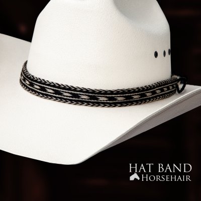 画像1: ホースヘアー 馬毛 ウエスタン ハット バンド（ブラック・ナチュラル）/Horse Hair Hat Band