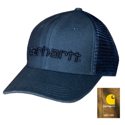 画像1: カーハート 刺繍ロゴ コットンフロント メッシュバック キャップ ダークブルー/Carhartt Logo Cap (Dark Blue)