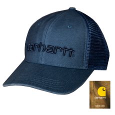 画像1: カーハート 刺繍ロゴ コットンフロント メッシュバック キャップ ダークブルー/Carhartt Logo Cap (Dark Blue) (1)