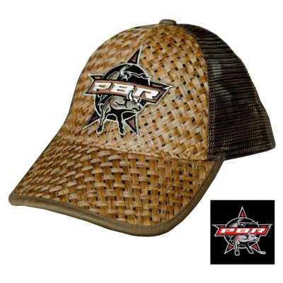 画像1: PBR プロフェッショナル ブルライダース ロデオ ストロー・メッシュバック キャップ（ブラウン）/PBR PROFESSIONAL BULL RIDERS Baseball Cap(Brown)