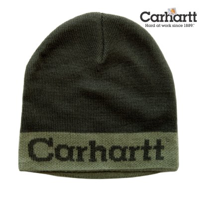 画像1: カーハート ラージロゴ ニットキャップ（オリーブ）/Carhartt Knit Cap