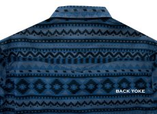 画像4: アズテック スナップフロント ウエスタンシャツ（ネイビー）/Desperado Long Sleeve Western Shirt(Navy) (4)