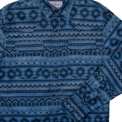 画像2: アズテック スナップフロント ウエスタンシャツ（ネイビー）/Desperado Long Sleeve Western Shirt(Navy)