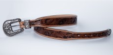 画像3: ジャスティン スター＆フローラル スリーピース ウエスタン ベルト（ブラウン）/Justin Western Belt(Brown) (3)