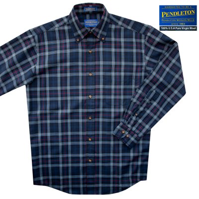 画像1: ペンドルトン サーペンドルトン ウールシャツ（ブルー・ホワイト・レッド）S/Pendleton Sir Pendleton Wool Shirt(Mackenzie Tartan）