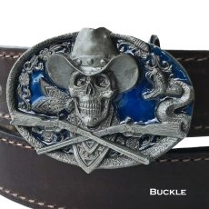 画像1: シスキュー ベルト バックル スカル カウボーイ ガン ラトルスネーク /Siskiyou Belt Buckle Skull Cowboy Guns Rattle Snake (1)