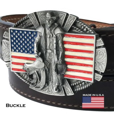 画像1: アメリカン カウボーイ 星条旗 ベルト バックル /Belt Buckle American Cowboy U.S.Flag