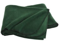 画像2: フリース スロー ブランケット ウイップステッチエッジ フォレストグリーン（ハンディキャリーストラップつき）/Fleece Throw Blanket with Handy Carrying Strap Forest (2)