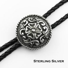 画像1: スターリングシルバー ビクター37mm ボロタイ/Sterling Silver Victor 37mm Bolo Tie (1)