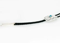 画像2: ナバホ族 シルバー&ターコイズ ハンドメイド ボロタイ/Navajo Sterling Silver&Turquoise Bolo Tie (2)