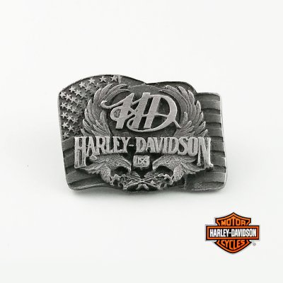 画像1: ハーレーダビッドソン アメリカンイーグル&アメリカ国旗 ピンバッジ/Harley Davidson U.S. Flag&American Eagle Pins