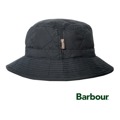 画像1: バブァー キルト スポーツハット バケットハット ブラック M/Barbour Quilted Sports Hat Black