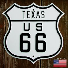 画像1: ルート66 テキサス US 66 ストリートサイン メタルサイン/TEXAS US 66 Metal Sign (1)