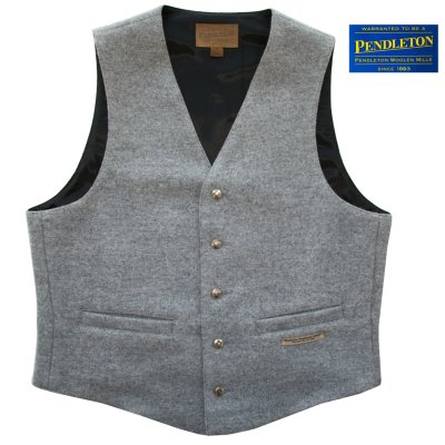 画像1: ペンドルトン ハイグレード ウエスタン ウールベスト（グレー）/Pendleton Round-Up Wool Vest(Gray mix)