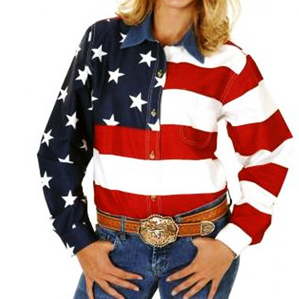 ローパー アメリカ国旗 星条旗シャツ 長袖 Roper American Flag Shirt Women S レディースウェア