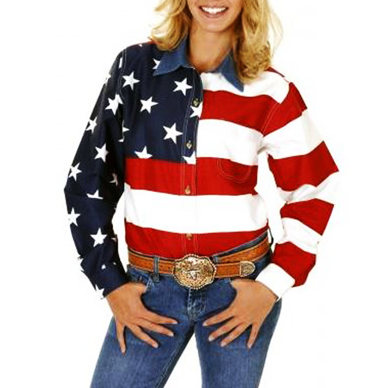 ローパー アメリカ国旗 星条旗シャツ 長袖 Roper American Flag Shirt Women S レディースウェア