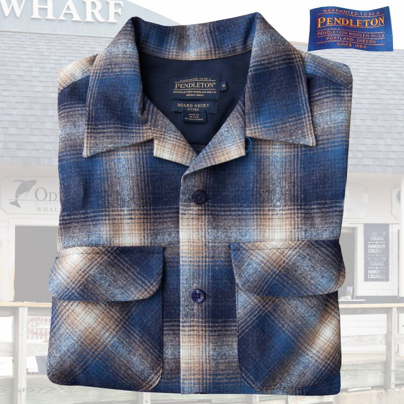 ペンドルトン ウールシャツ フィッテッド ボードシャツ タン・ブルーオンブレS/Pendleton Fitted Board Shirt