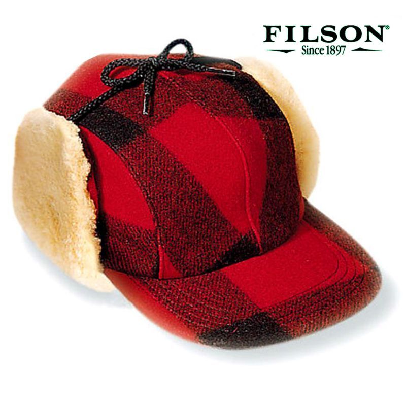 フィルソン ダブルマッキーノ キャップ（レッド×ブラック）/Filson Double Mackinaw Cap(Red×Black) キャップ