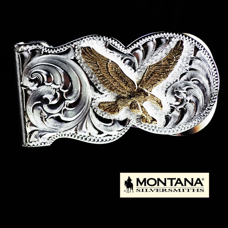 モンタナシルバースミス アメリカンイーグル マネークリップ（シルバー・ゴールド）/Montana Silversmiths Eagle  Scalloped Money Clip ブレスレット・マネークリップ・リング・ライター