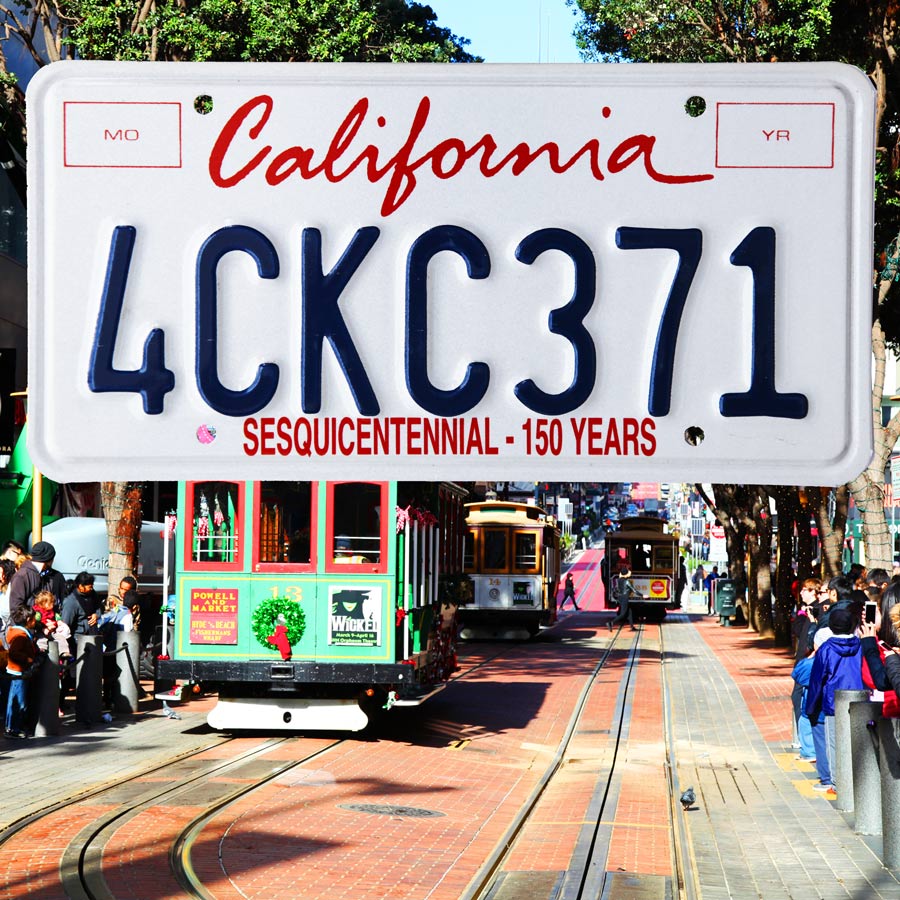 アメリカ カリフォルニア州 ナンバープレート・150周年記念 カーライセンスプレート/California License Plate  SESQUICENTENNIAL-150 YEARS
