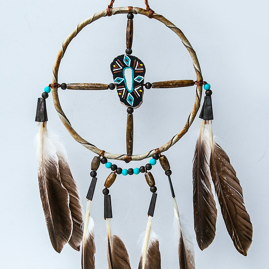 アメリカインディアン ナバホ族 ハンドメイド メディスンホイール 鹿の角ペイント Navajo Hand Made Medicine Wheel ウォールデコ