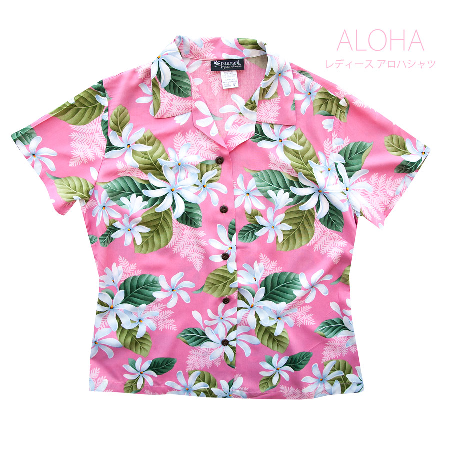 レディース アロハシャツ アメリカ・ハワイ製（ピンク）/Aloha Shirt(Women's) レディースウェア