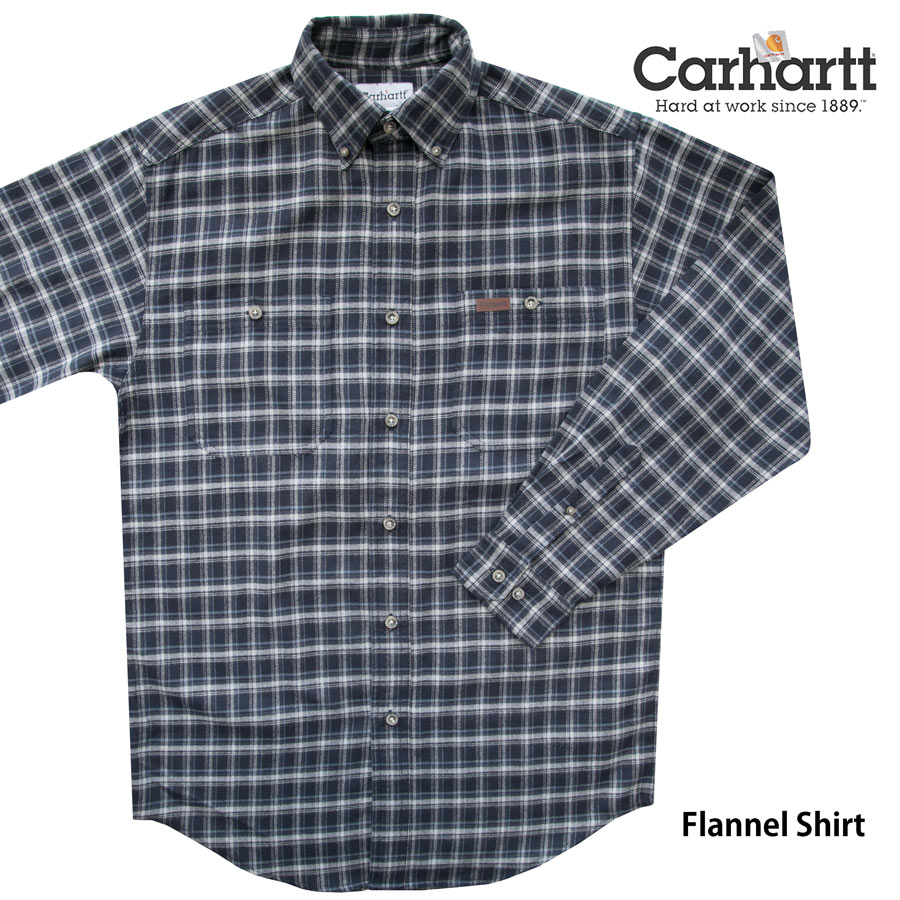 カーハート フランネル シャツ ネイビー S/Carhartt Flannel Shirt(Navy) 長袖シャツ