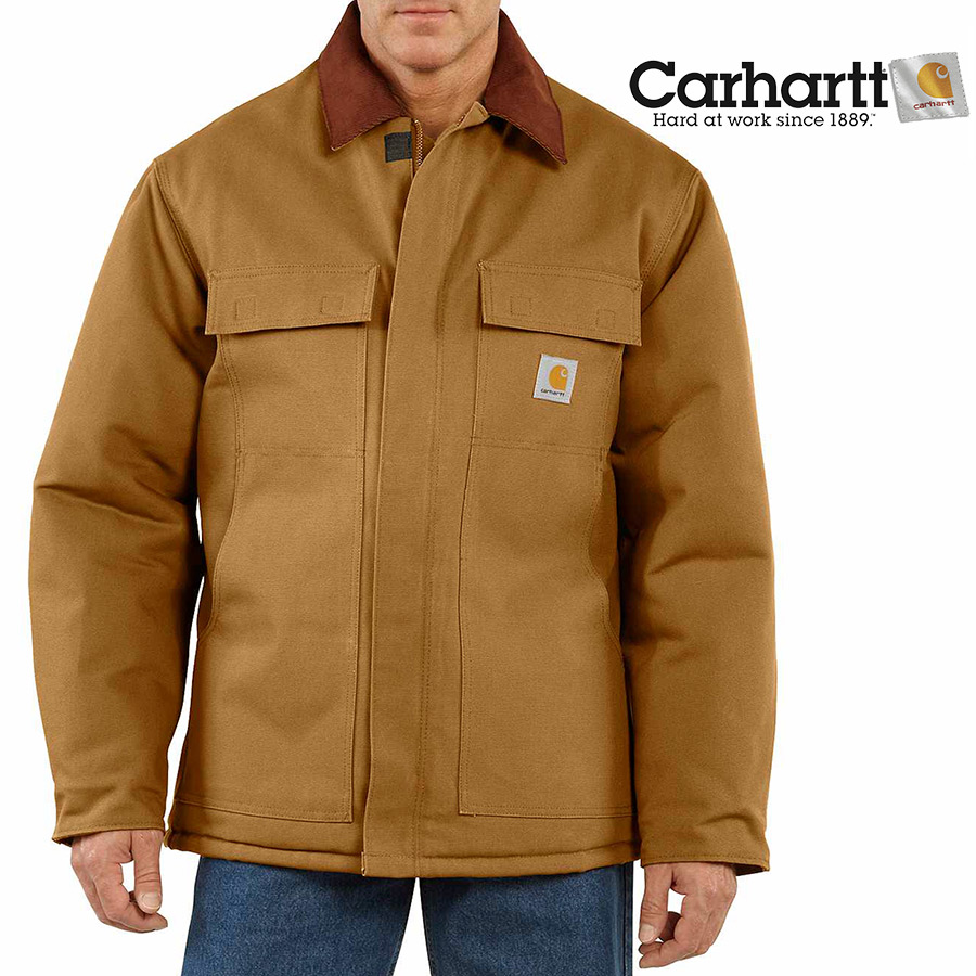 【USA製】Carhartt トラディショナルジャケット　ダック地　ブラウン　Lスウェット屋ムーピン