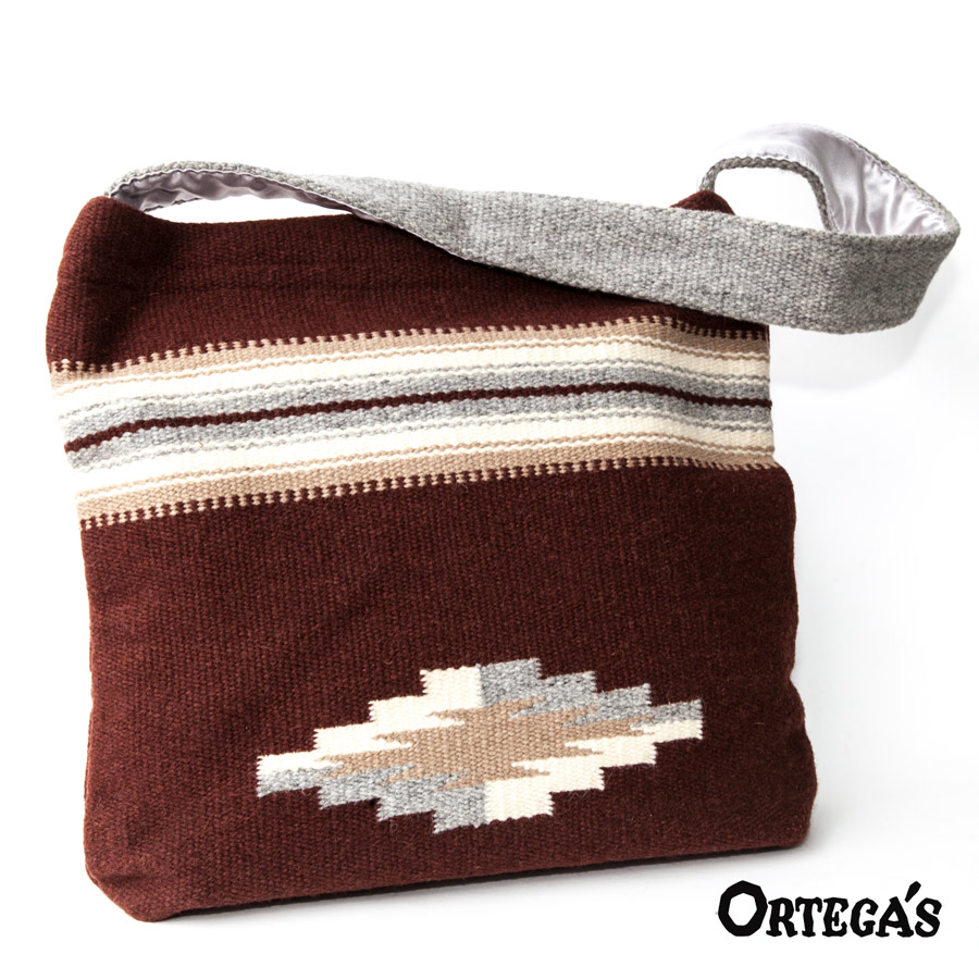オルテガ チマヨ ショルダー トートバッグ 100%ウール手織り（ブラウン