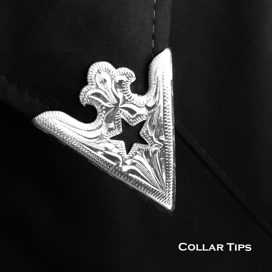 ウエスタン カラーチップ シルバー・カットアウト スター/Collar Tips 