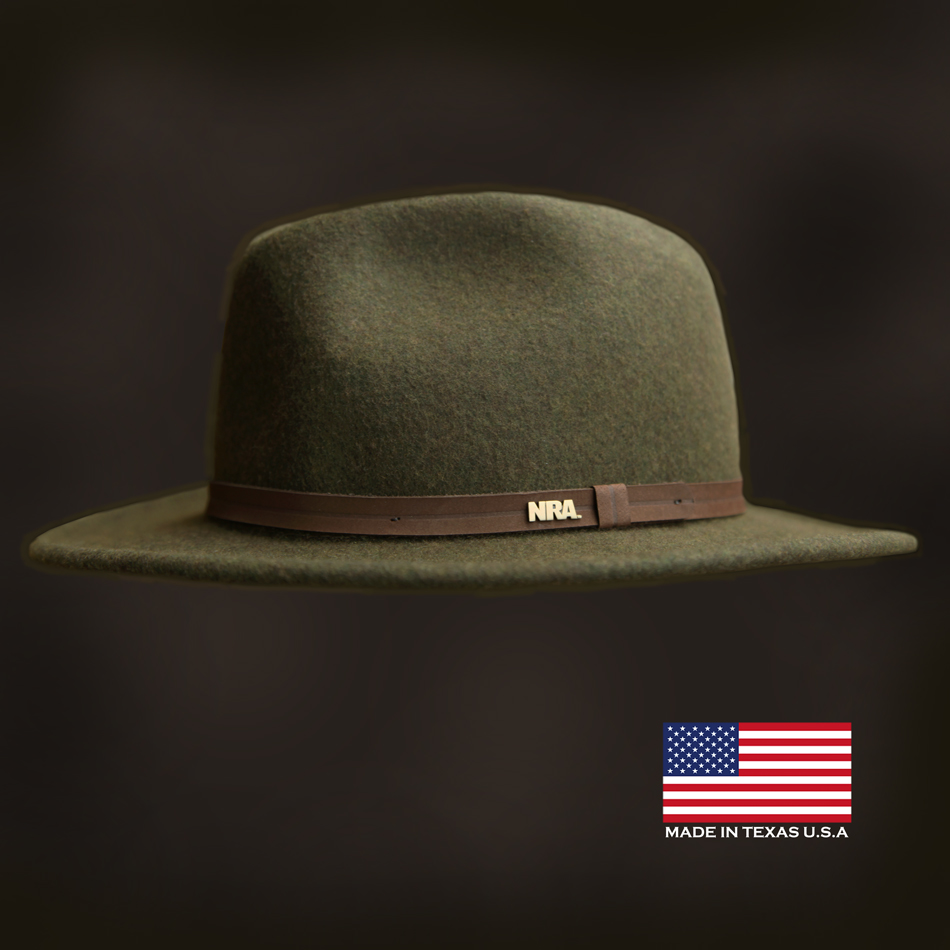 レジストル NRA アウトドア ウールハット（ローデン・ブラウン）ハンティングライセンスポケットつき/Resistol NRA NATIONAL RIFLE ASSOCIATION OF AMERICA Outdoor Hat Loden